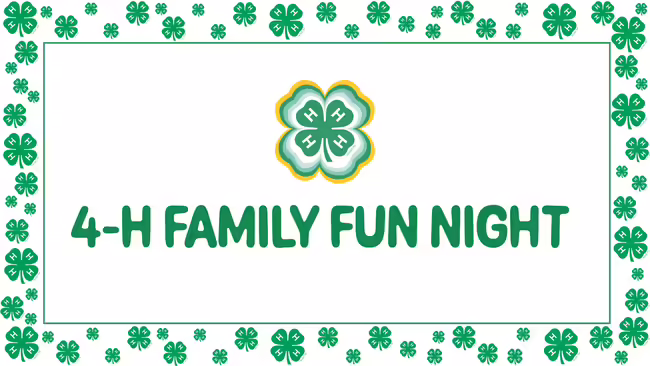 white with green clover border big green 4-H clover in middle