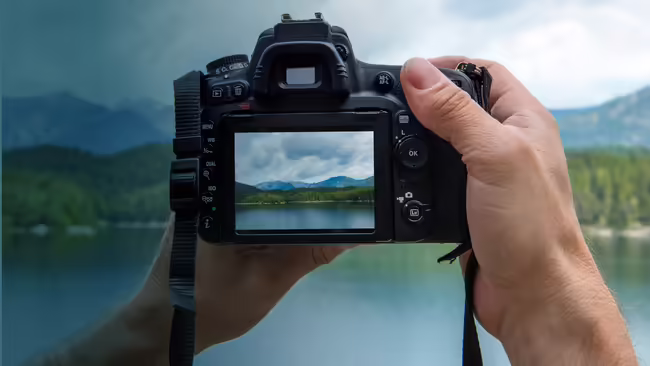 camera taking picture of nature