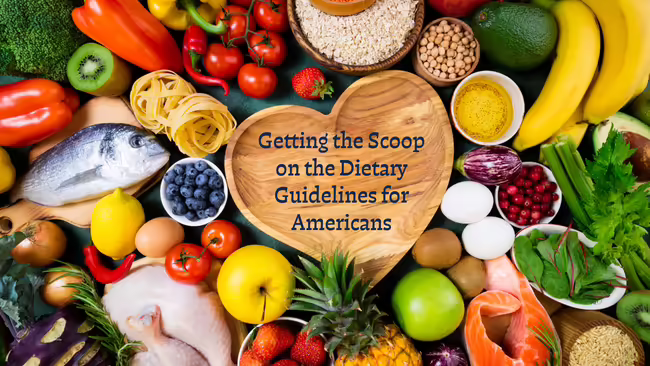 Proteins, fruits and vegetables with heart bowl in middle