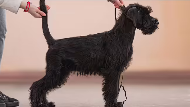 A dog in a show stance 