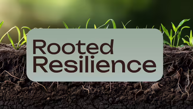 Roots with text that says Rooted in Resilience