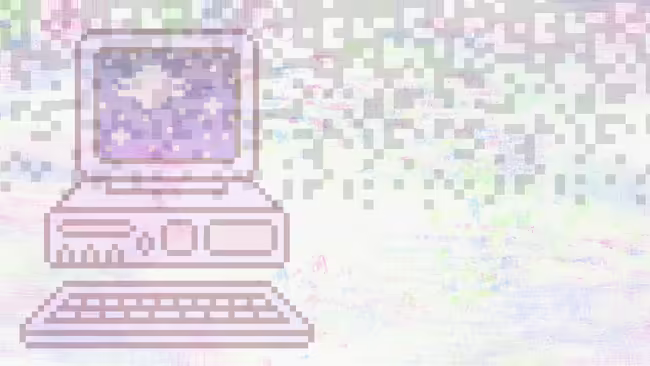 Computer on pixalted screen