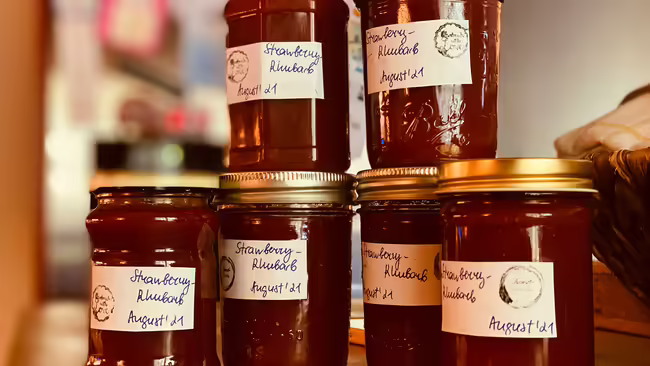 labeled jars of jam