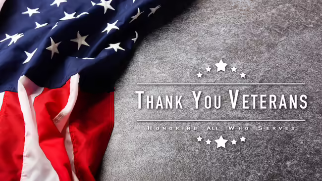 US Flag with Thank You Veterans