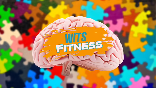 Brain with text in front that says Wits Fitness