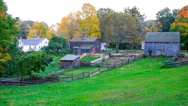 Deerfield Village- historic buildings and farmland 