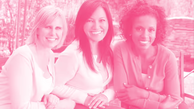 three women sitting together