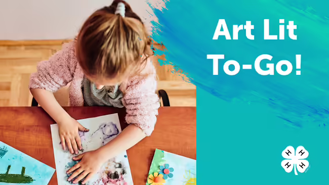 Art Lit To-Go with a girl making art at a table