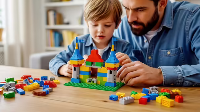kids playing with building bricks