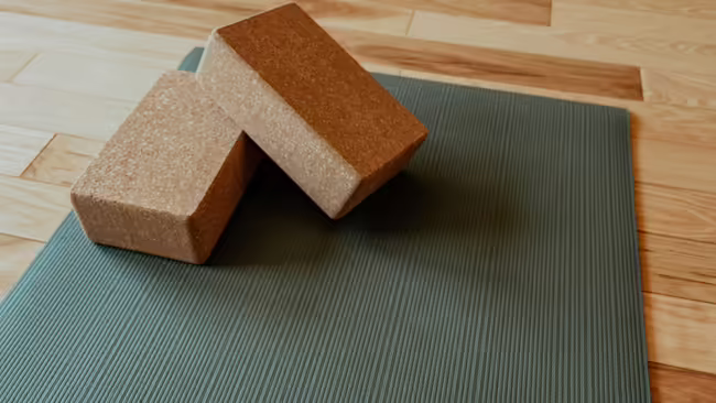 Yoga mat and blocks