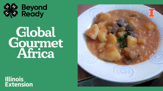 Global Gourmet: Africa with a picture of a bowl of asaro, a yam porridge 