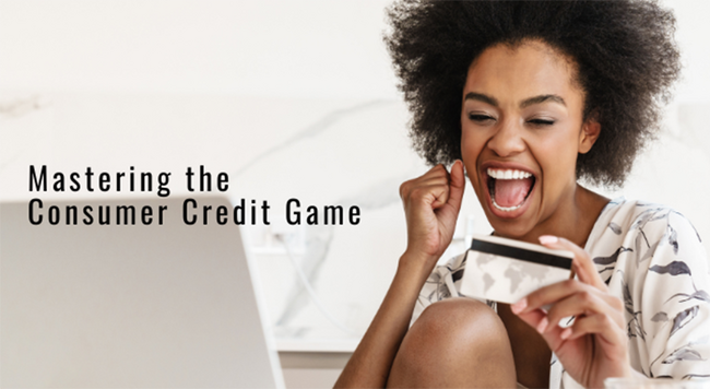 Smiling woman holding credit card