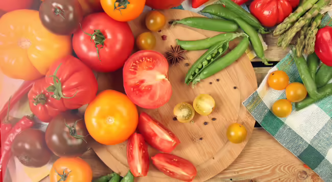 fresh food on a table