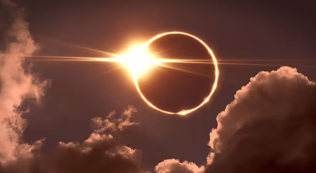 A photo of a solar eclipse