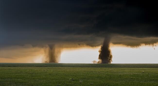 Two tornadoes touch down over plains