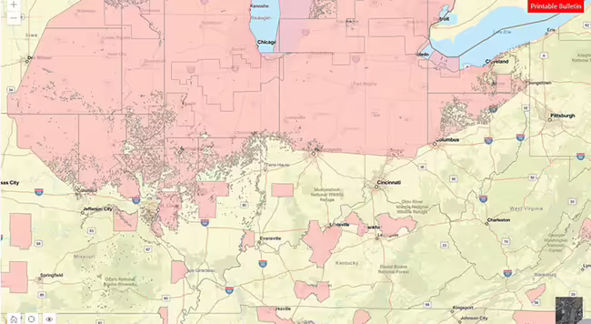 Map of Illinois PULAs