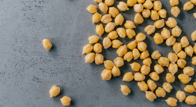 Chickpeas on a baking sheet 