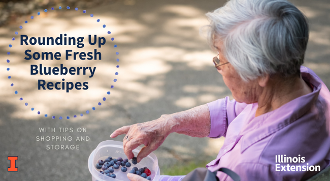 Older women sitting outside eating blueberries