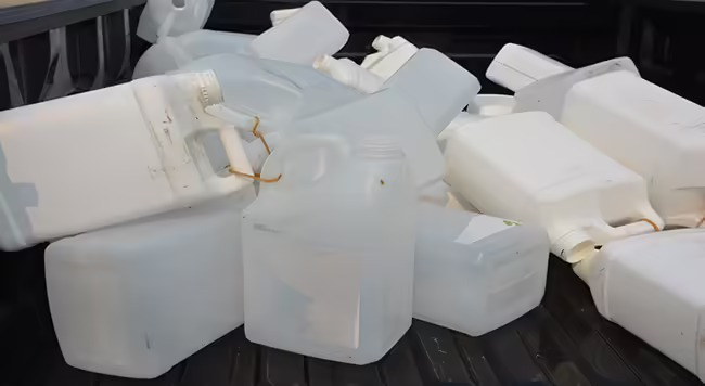 Pile of empty containers