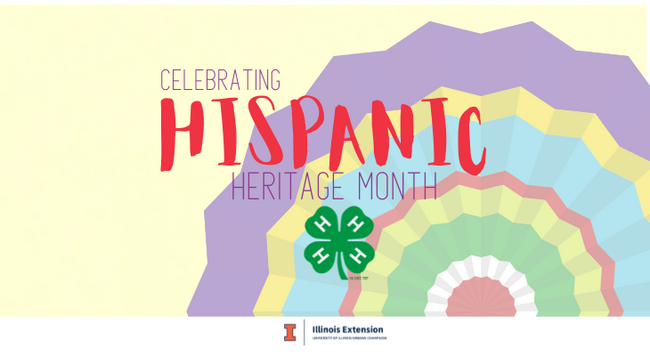 Colorful fan with the text "celebrating Hispanic Heritage Month"