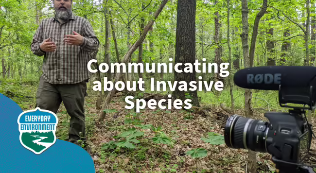 camera and person talking in nature