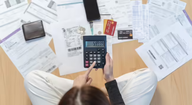 Bills and calculator