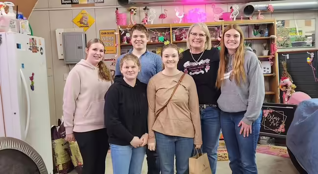 A group of people posing together