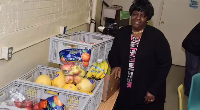 Food Pantry with volunteer