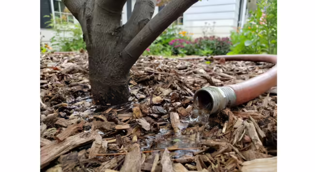 As the summer heat intensifies and rainfall dwindles, watering newly planted trees and shrubs becomes incredibly important.