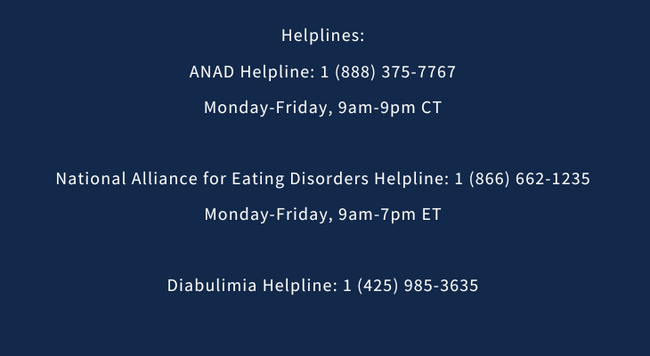 Helplines for eating disorders information