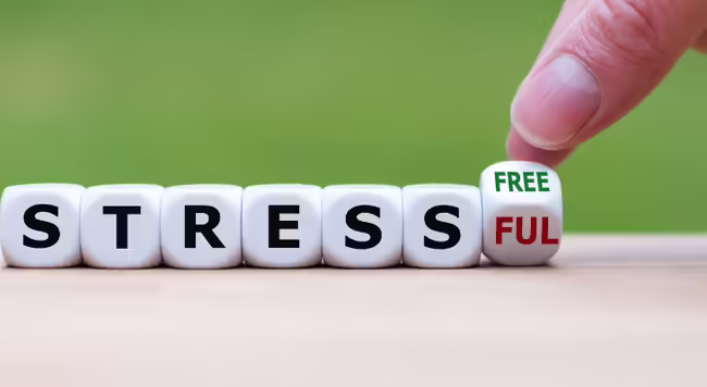 blocks with the words stressful and stressfree