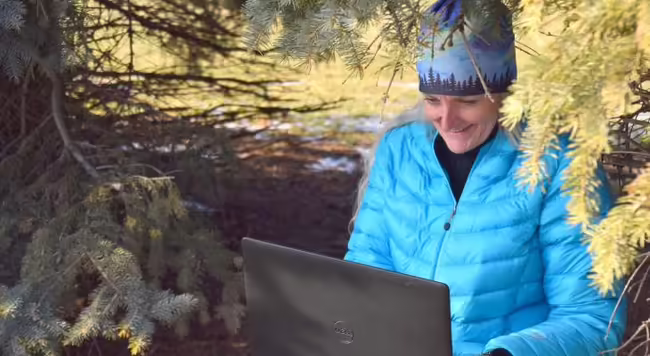 Extension Master Naturalist Julie Robinson documenting outdoor public spaces