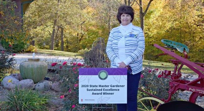 Pic of Sue Walters, Master Gardener award recipient