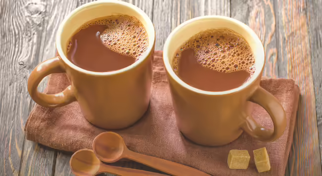 two cups of hot cocoa