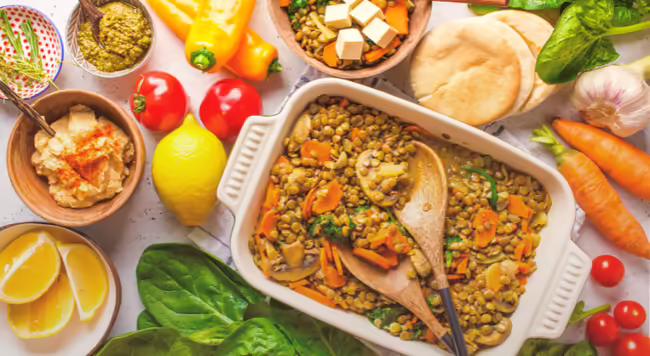 Variety of plant based foods