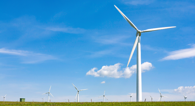 wind turbine in field