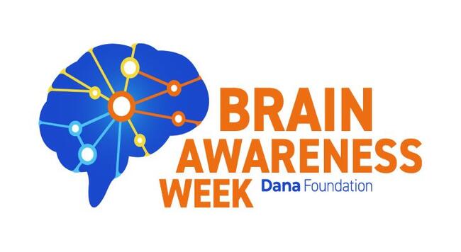 Picture of a brain with the words Brain Awareness Week next to it.