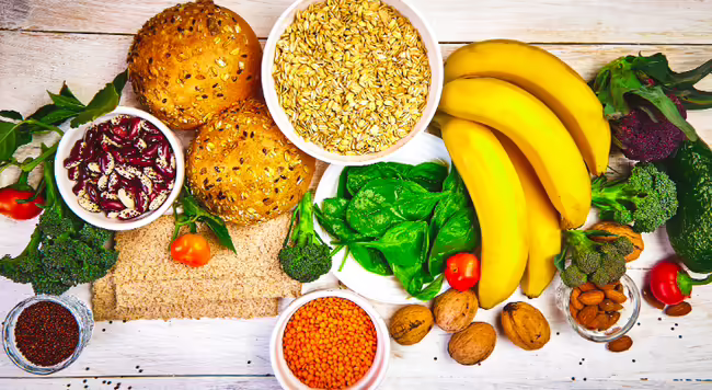 Food items with fiber in them on a table