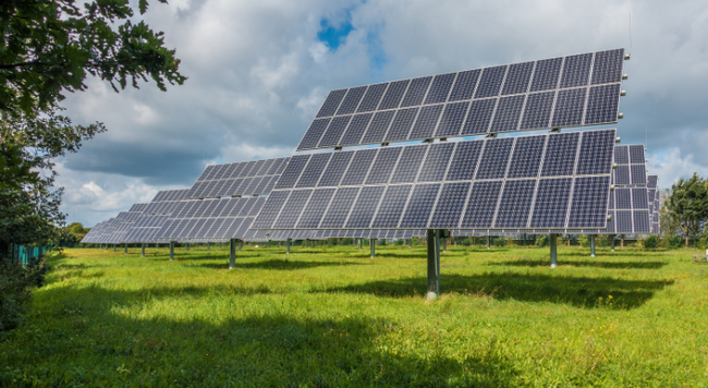 Solar panel in field