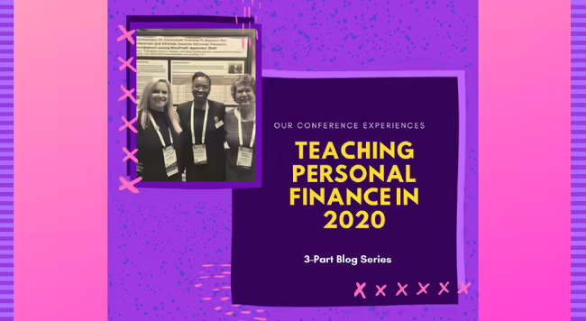 Teaching Personal Finance 2020 title with image of three educators
