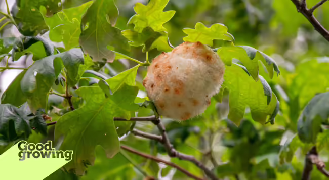 wool sower gall on an oak tree