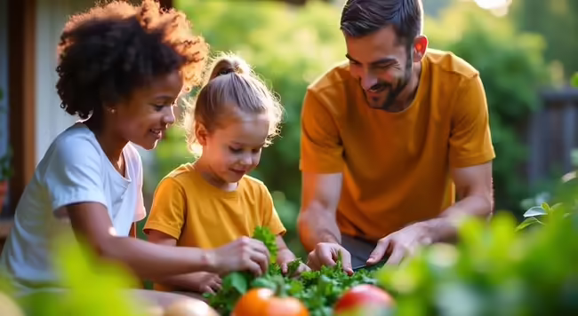 parent working on project with children