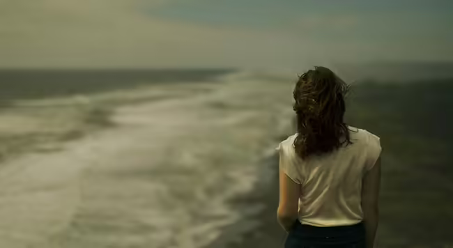 woman walking on the beach