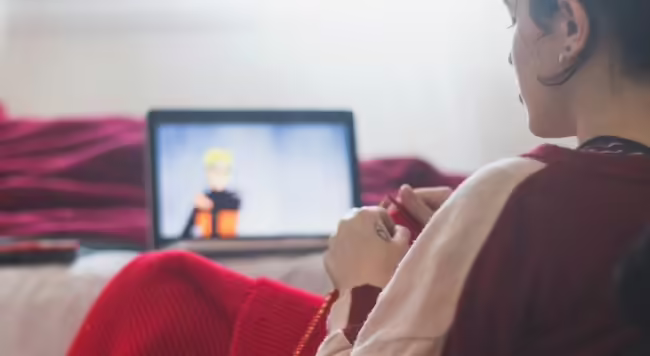 person watching television