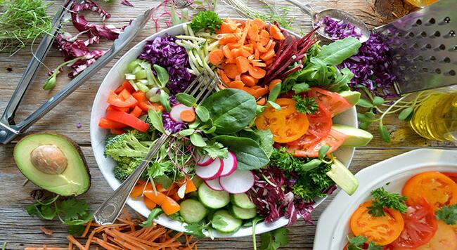 plate with a colorful vegetable salad
