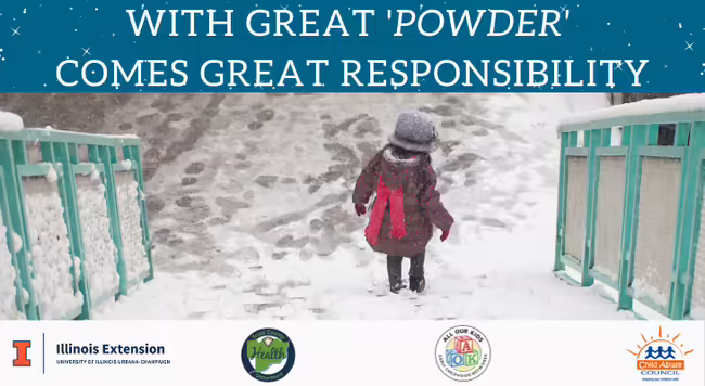 child walking down snow covered steps