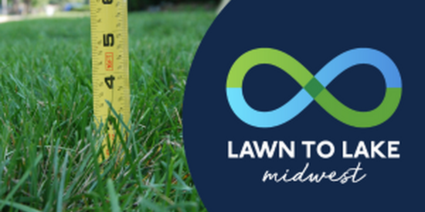 ruler measuring grass with lawn to lake symbol