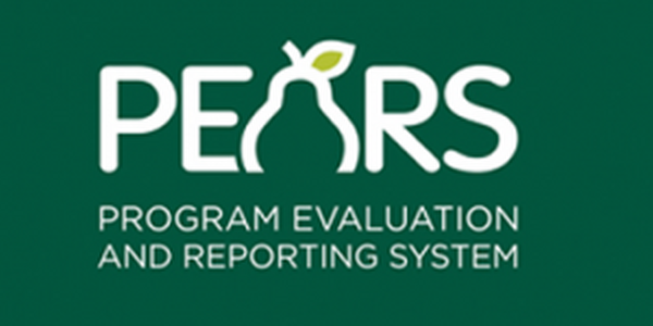 Logo of the PEARS reporting system.  Letters on Green background