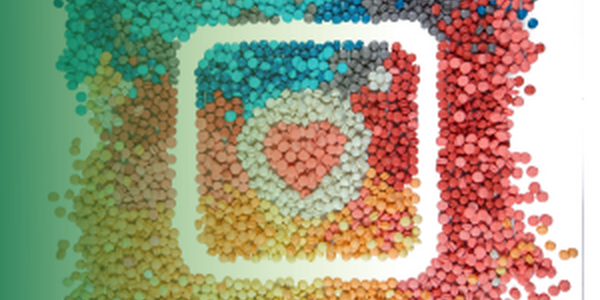 instagram logo made out of colorful beans