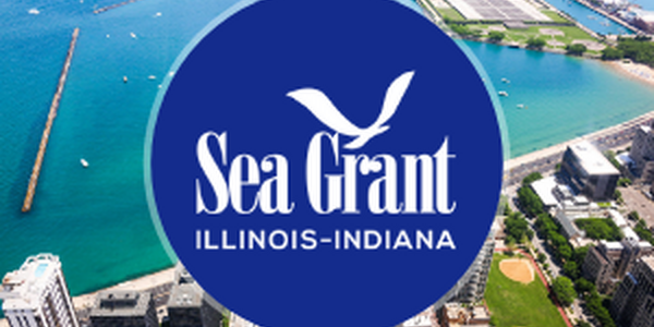 sea grant logo over lake michigan chicago shoreline